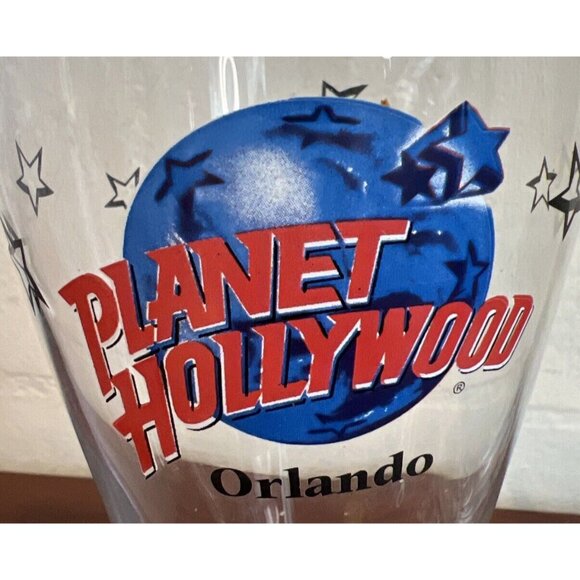 PLANET HOLLYWOOD Orlando Clear Hurricane & Pilsner Beer Glasses Set of 2 - Picture 2 of 4
